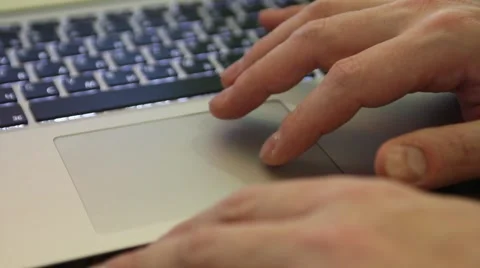 Hand clicking and surfing on web site programmer works Video stock 45512837