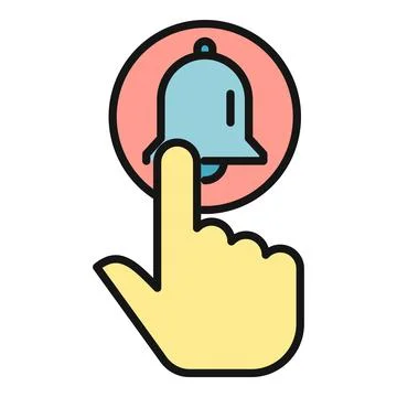 Hand clicking bell notification icon for subscriber alert Stock Illustration