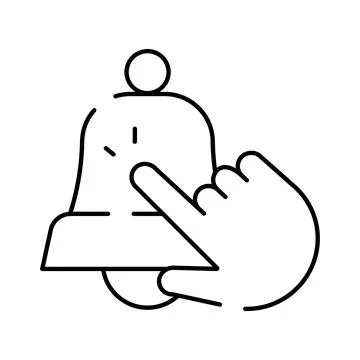 Hand clicking bell notification icon for alert Stock Illustration