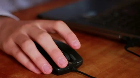 Hand Clicking Computer Mouse Stock Footage 40745982