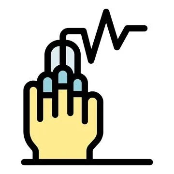 Hand clicking computer mouse generating digital signal waveform Stock Illustration