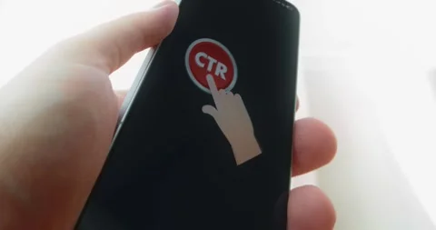 Hand clicking on a CTR button, presentation Stock Footage 313439495