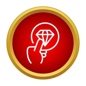 Hand clicking diamond icon selecting premium quality value 스톡 일러스트