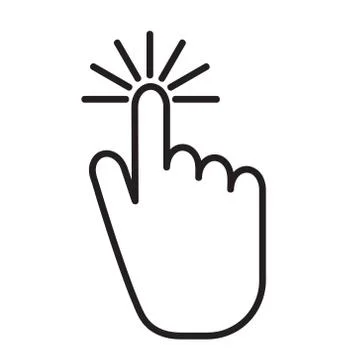 Hand clicking icon, cursor pointer. Touch icon. Vector Illustration. Isolate  Illustrazione stock