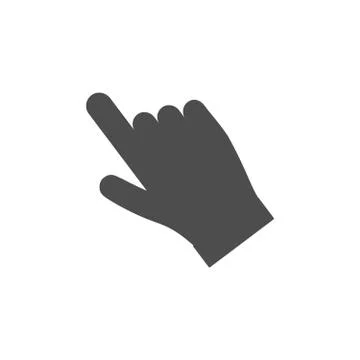 Hand clicking icon, flat vector Stock Illustration