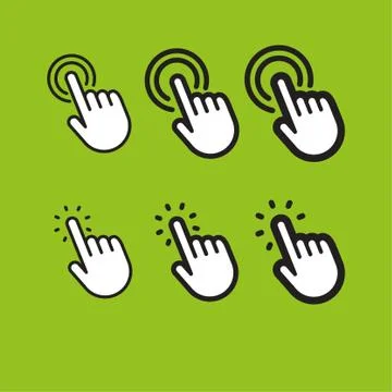 Hand clicking icon, linear vector collection イラスト素材