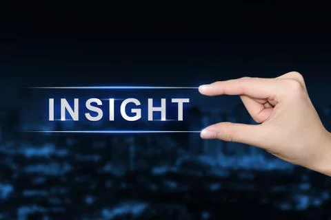 Hand clicking insight button Stock Photos
