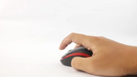 Hand clicking mouse isolated on white background Stock Footage 325408344