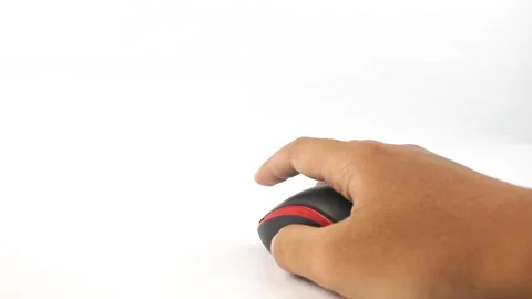 Hand clicking mouse isolated on white background Stock Footage 325408346