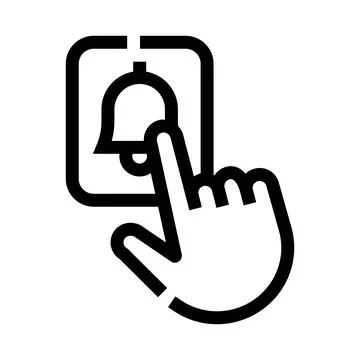 Hand clicking notification bell icon for reminder Stock Illustration