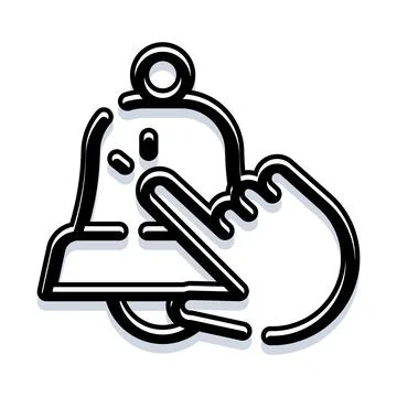 Hand clicking notification bell icon for reminder alerts Stock Illustration
