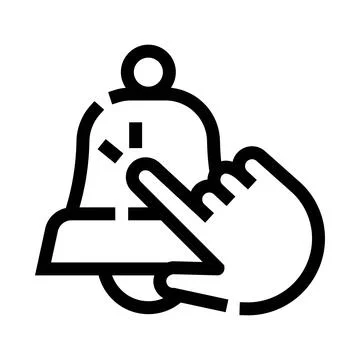 Hand clicking notification bell for reminder alert Stock Illustration