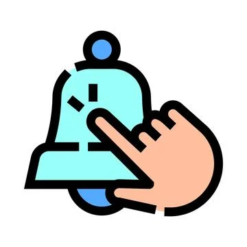 Hand clicking notification bell for subscription alert Stock Illustration