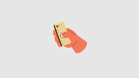 Hand clicking remote control 2D animation Stock Footage 313330254