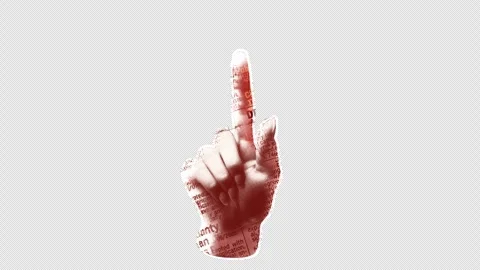 Hand Clicking the screen - Collage paper cutout Video stock 306125537