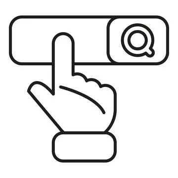 Hand clicking search button on web interface 스톡 일러스트