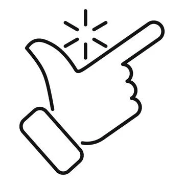 Hand clicking virtual button with index finger, touchscreen technology symbol Stock Illustration