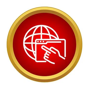 Hand clicking world wide web browser icon Stock Illustration