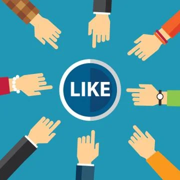 Hand clike like button Stock Illustration