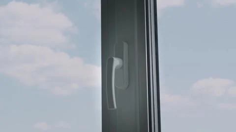 A hand closes a window in an apartment or house Vidéo 252659997