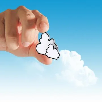Hand with cloud computing concep Stock Illustration
