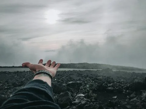 Hand in The Clouds Stock Photos