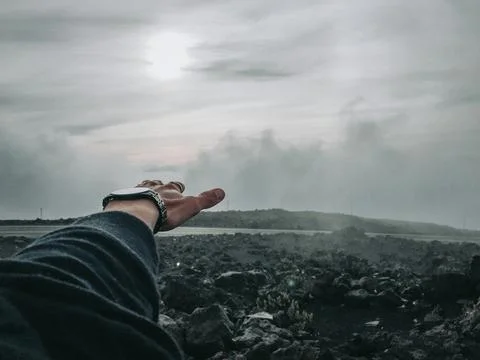 Hand in The Clouds Stock Photos