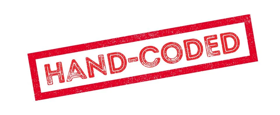 Hand-coded rubber stamp 库存插图