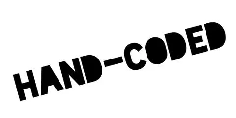 Hand-Coded rubber stamp 库存插图