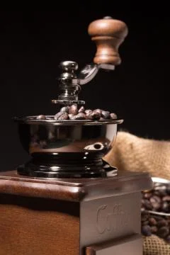 Hand coffee grinder Stock Photos