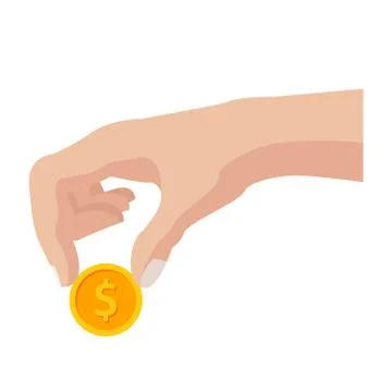 Hand with Coin Stock Illustration