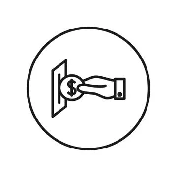 Hand with a coin. Payment. Self catering Stock Illustration