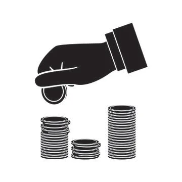 Hand with coins Stock Illustration
