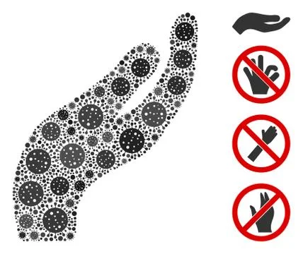 Hand Collage of Covid Virus Elements Stock Illustration