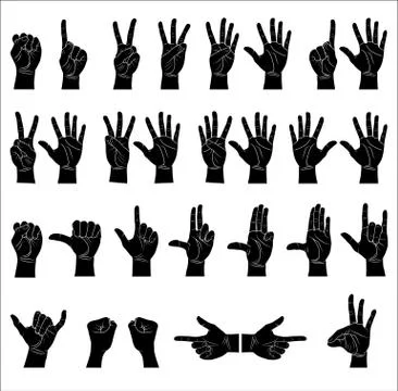 Hand collection - vector line illustration Stock Illustration