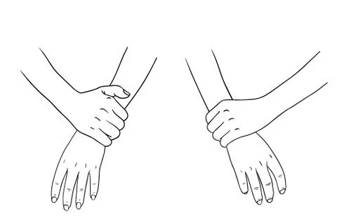 Hand collection on white background Stock Illustration