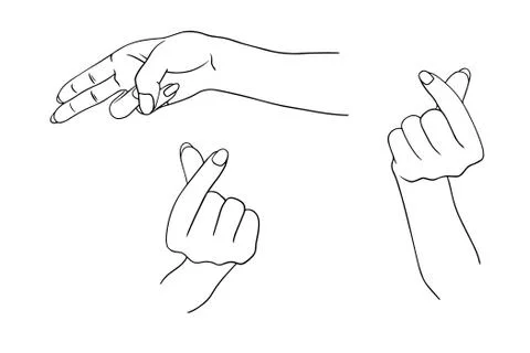 Hand collection on white background Stock Illustration