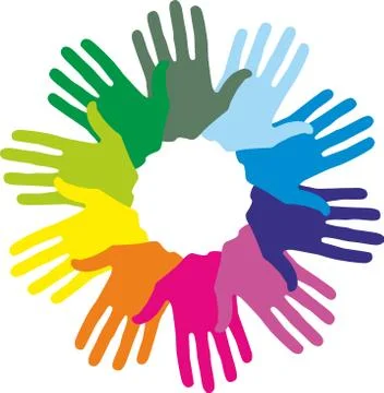 Hand color imprints Stock Illustration
