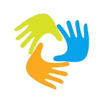 Hand Colorful Creative Connection with Teamwork Stock Illustration