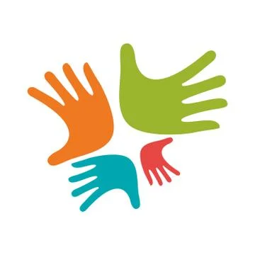 Hand Colorful Creative Connection with Teamwork Stock Illustration