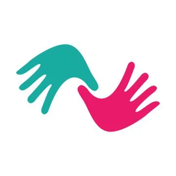 Hand Colorful Creative Connection with Teamwork Stock Illustration