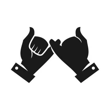 Hand Commitment Teamwork Together Black Logo Stock Illustration