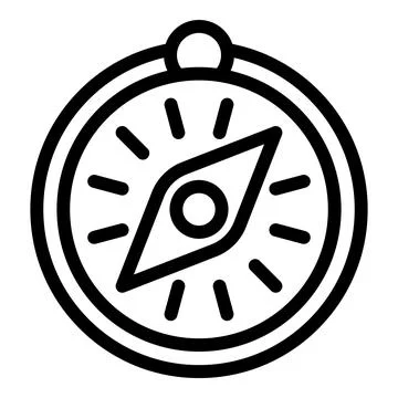 Hand compass icon, outline style Stock Illustration