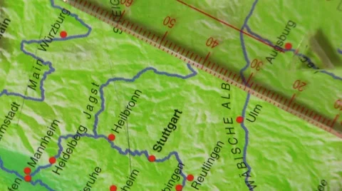 Hand compass on map background Video stock 60043569