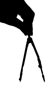 Hand with compass Stock Photos