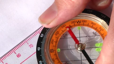 Hand compass on white background Stock Footage 60043726