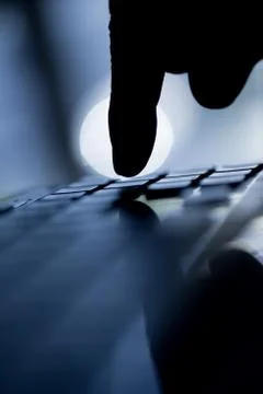 Hand on Computer Keyboard Stock-Fotos