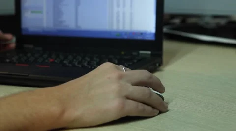 Hand on a computer mouse. Stock Footage 62427589