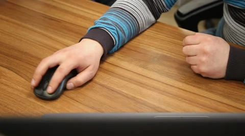 Hand on computer mouse Stock Footage 63038453