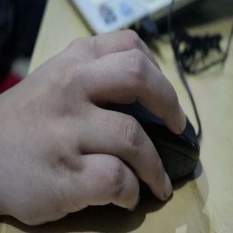 Hand on computer mouse Stock Footage 69481282